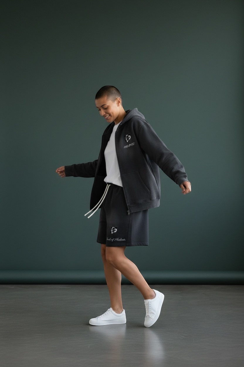 Sunfade Two-way Zipper Boxy Fleece Hoodie