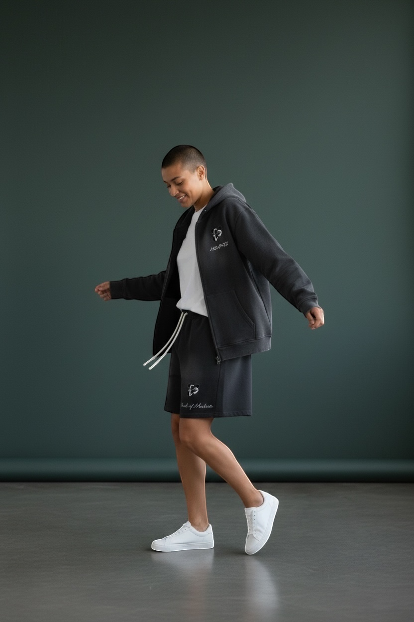 Sun Fade Raw Edge Cotton Shorts